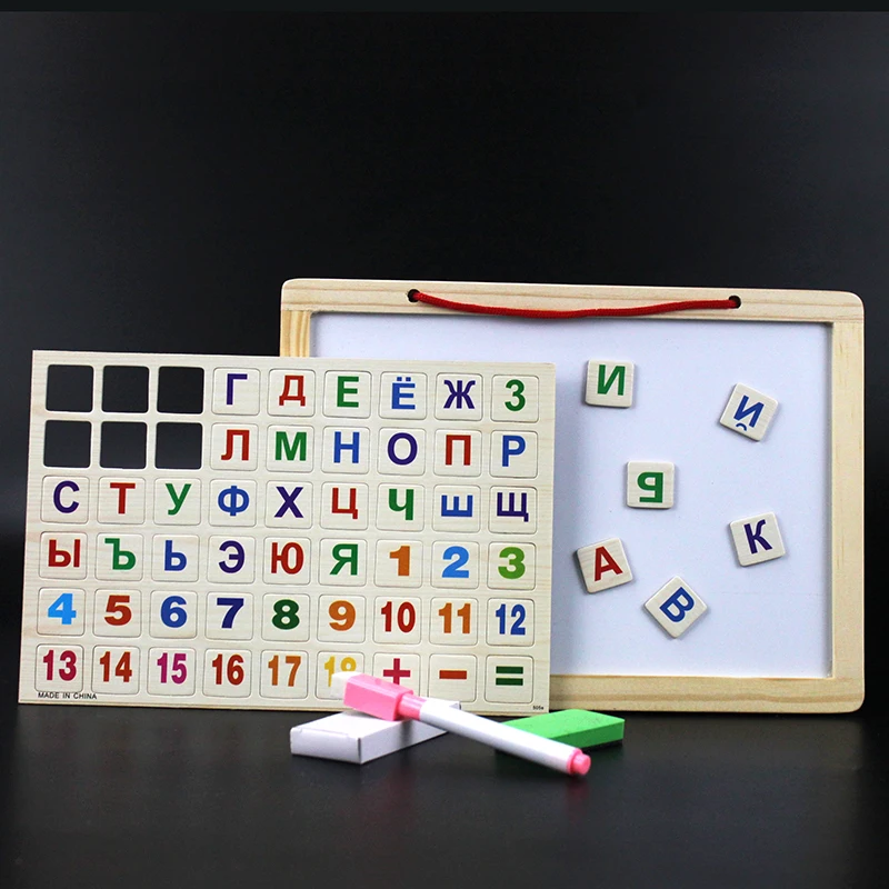 Русская/Арабская/испанская/английская детская черная доска и магнитная белая