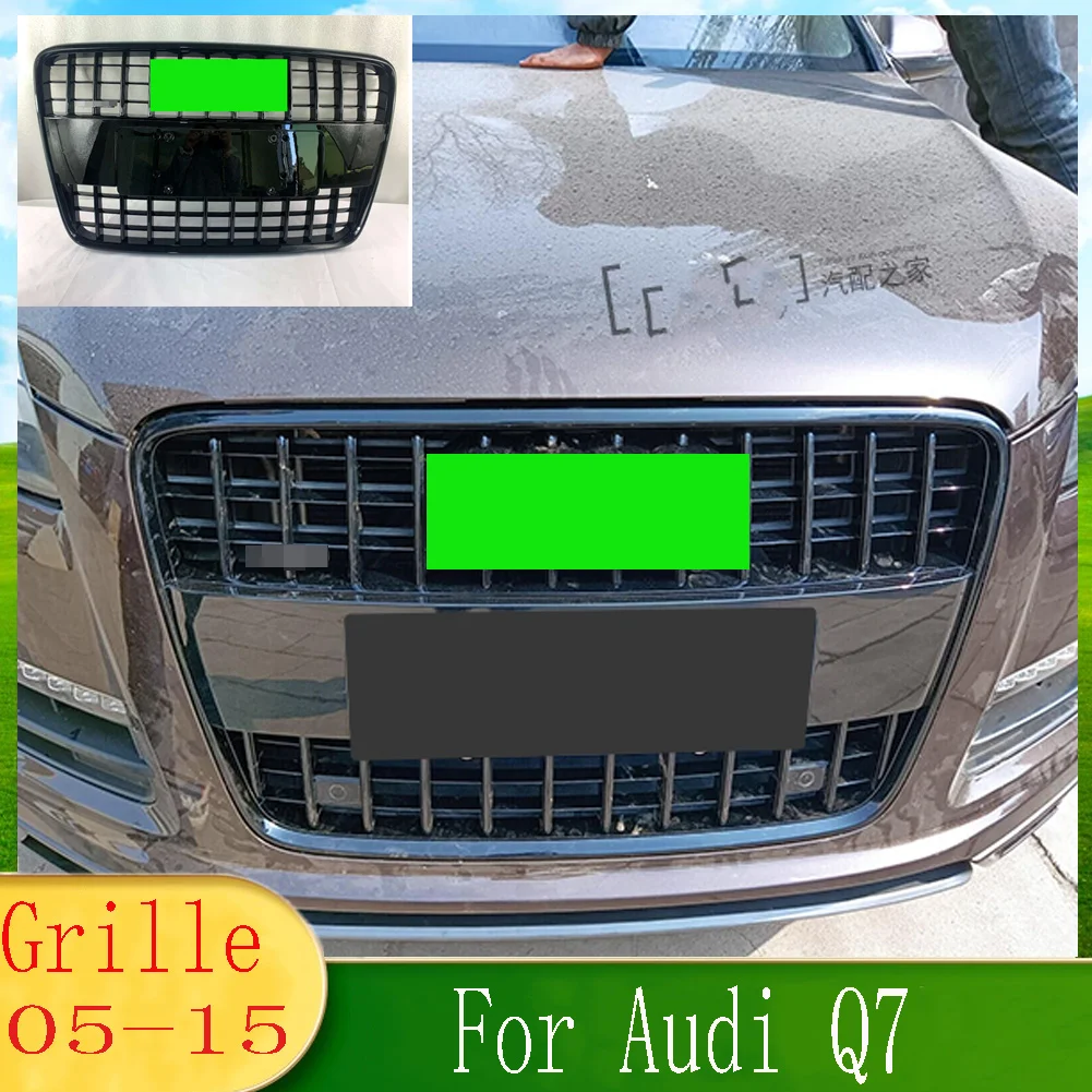 

For Audi Q7/SQ7 2005 2006 2007 2008 2009 2010 2011 2012 2013 2014 2015 (For S Q7 style）Car Front Bumper Grille Upper Grill 05-15