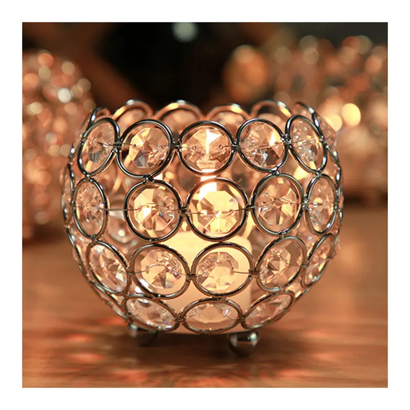 Свадебный подсвечник Хрустальный декор Настольный чашка романтический чайный