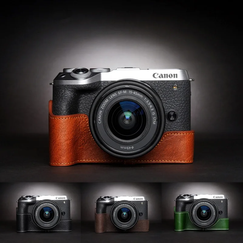 Чехол из натуральной кожи для Canon EOS M6 mark ii M6mark2|Сумки фото-/видеокамеры| |