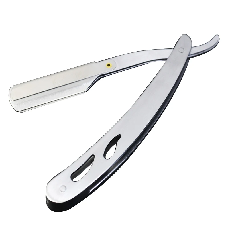 

Men Shaving Barber Tools Hair Razor and Blades Antique Black Folding Shaving Knife Stainless Steel Straight razor Holder