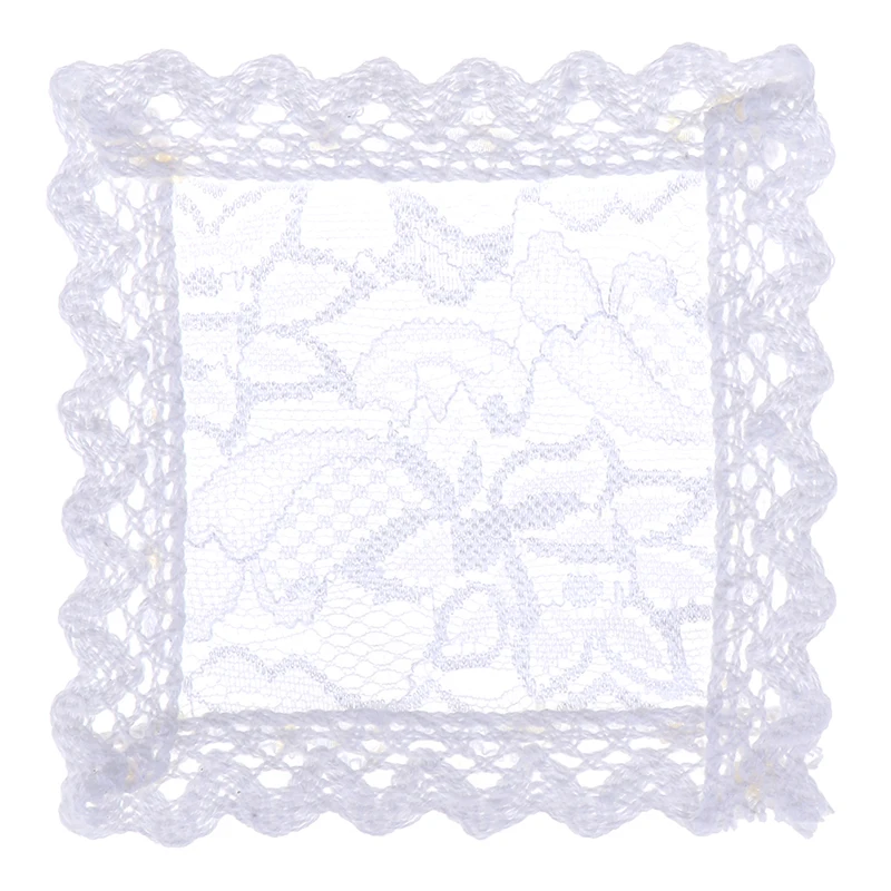 

Beautifully Miniatures Furniture Decoration White Knitting Table Placemat for 1:12 Scale Dollhouse Life Scene Model Toy