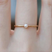 fashion and simplicity style gold plated mini pearl ring charm womens ring wedding party with jewelry annual gift size us5 10