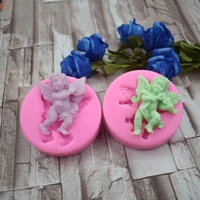 angel baby playing music drumming shape silicone fondant resin sugarcraft mold for pastry cup cake decorating kitchen tool