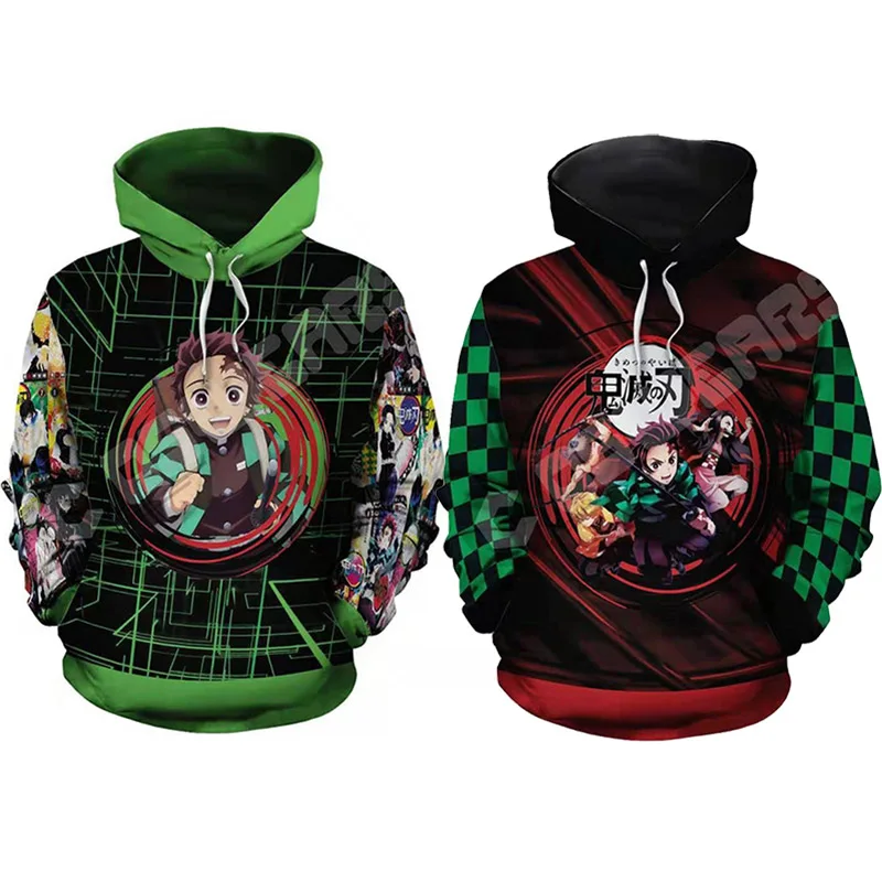 Толстовка с капюшоном из аниме рассекающий демонов|Мужские толстовки и свитшоты|