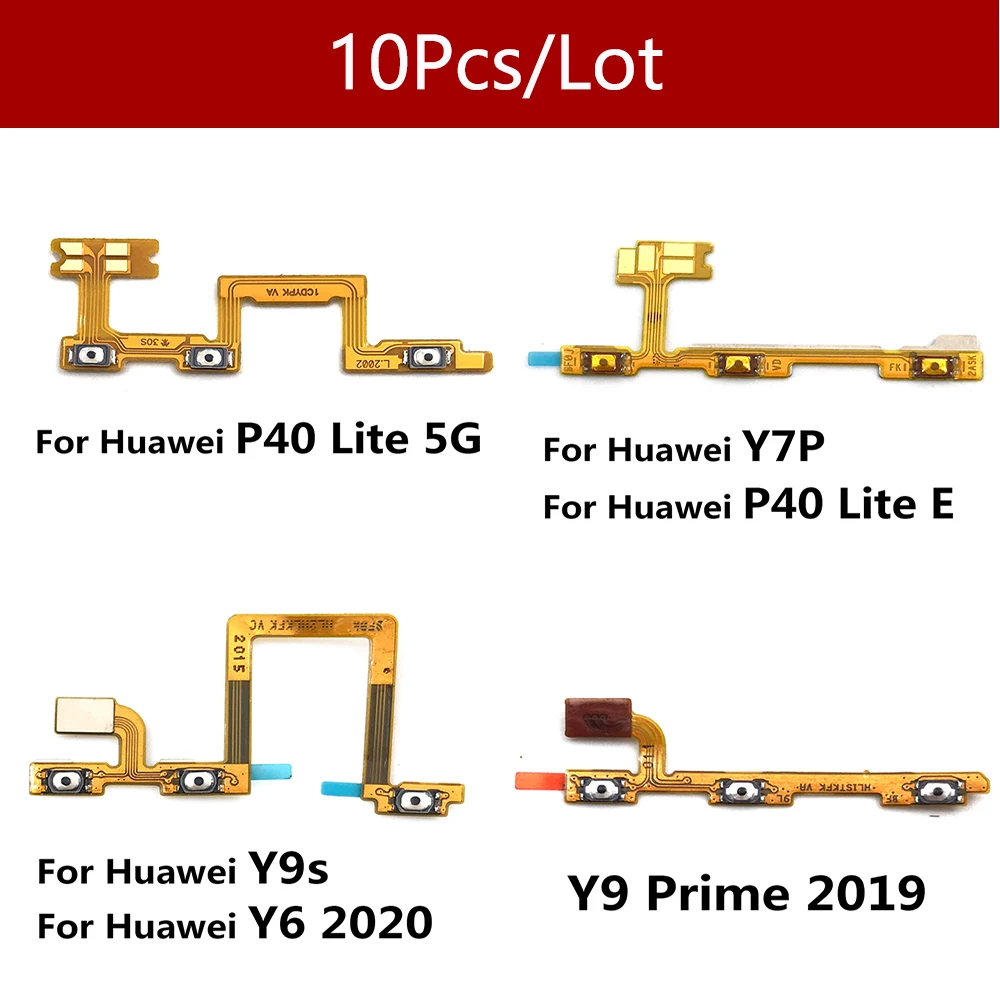 

10 Pac / Lot Volume Button Power Switch On Off Button Flex Cable For Huawei Y9S Y6P Y8S Y8P Y7P Y6S P40 Lite 5G / P40 Lite E