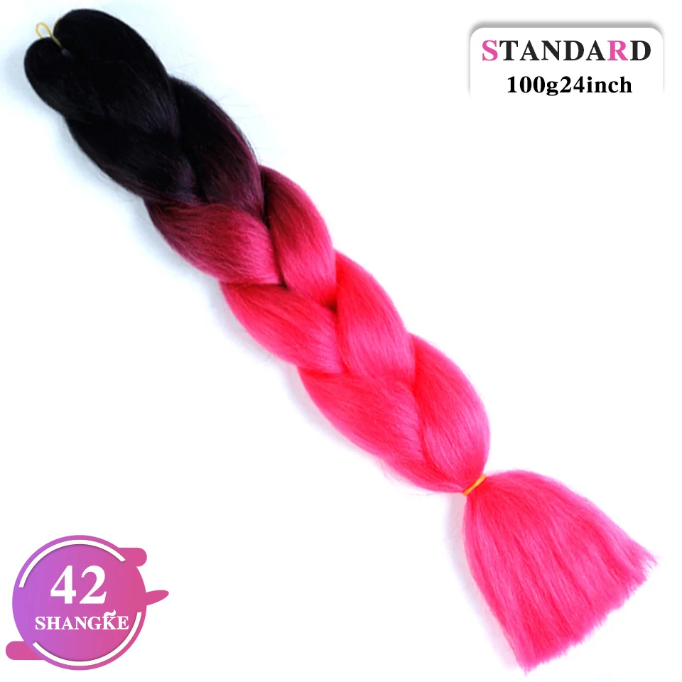 Аксессуары для волос длинные, радужной расцветки синтетические плетеные волосы крючком Джамбо прическа блонд розовый синий серый наращивание волос - Цвет: #5