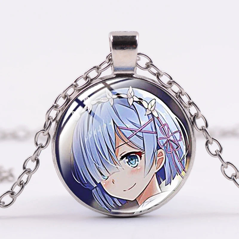 CHSXY Аниме Кулон RE: ZERO ожерелье Ram Rem Emilia искусство фото стеклянный купол ожерелья