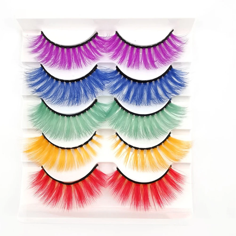 

5 Pairs Of Messy False Eyelashes Private Label Custom Bulk Makeup Free Shipping