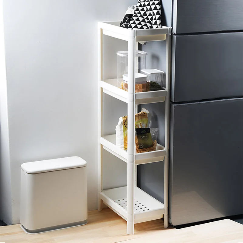 

Кухонная напольная полка, многоярусная Пластиковая Полка для хранения, бытовая полка для хранения в ванной, Органайзер