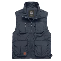 summer spring mesh thin multi pocket vest for male largesize male casual sleeveless jacket with many pockets reporter waistcoat