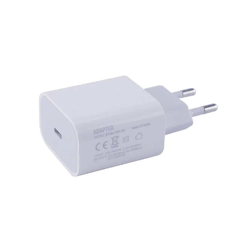 

18W PD USB-C Phone Charger Fast Charging For iPhone X 12 11 Pro Max Type-C EU AU US Phone For Xiaomi Samsung S21 S20 With Cable