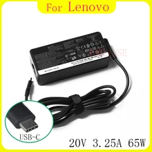 Original 65W 20V 3.25A Type C AC Adapter Laptop Charger for Lenovo ThinkPad T480 T480s T580 X280 X380 E580 L380 L480 15V-3A