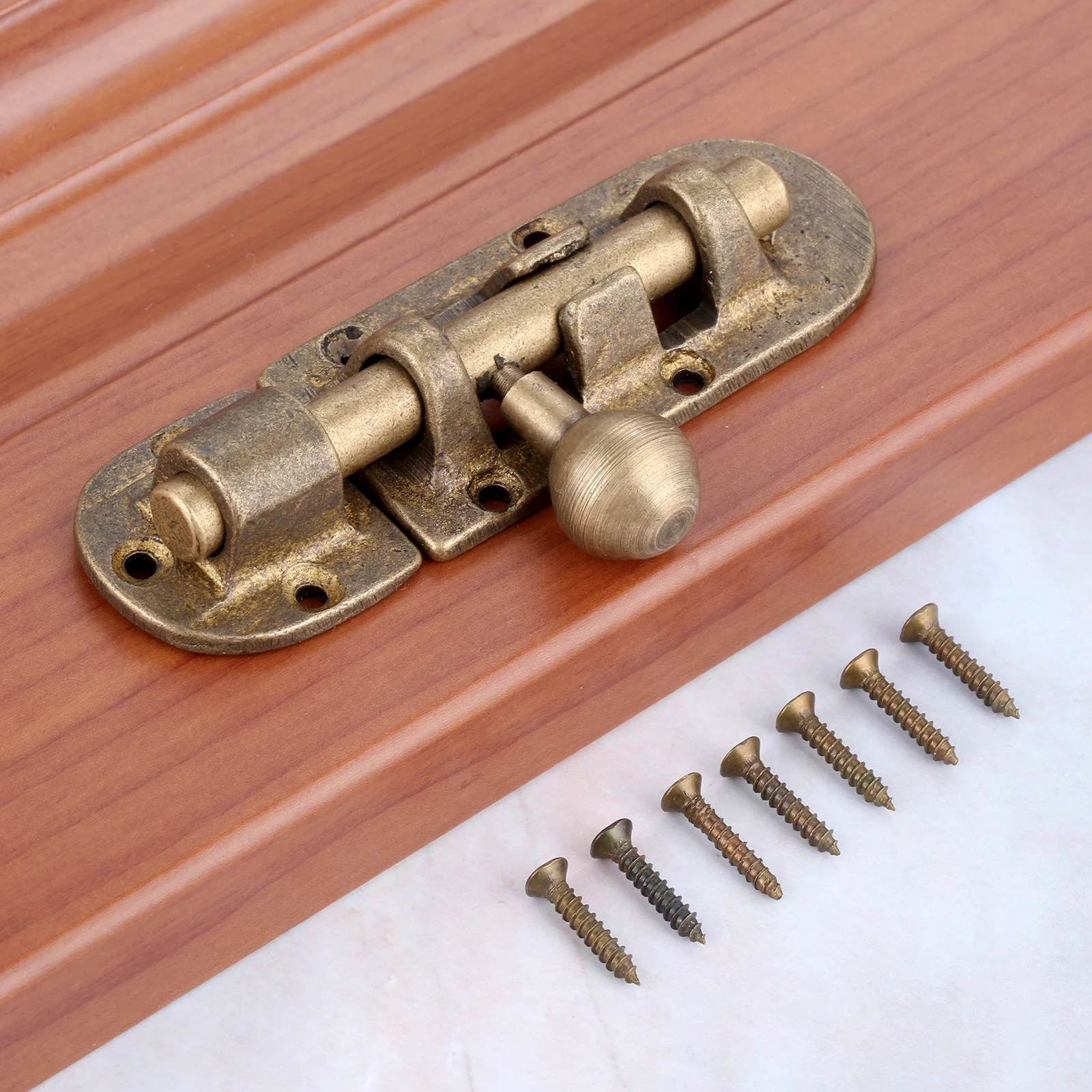 1Pc 105mm Vintage Barrel Latch Cupboard Door Lock Slide Bolt Stapler Gate Hardware Antique Bronze Brass Cabinet Bolts | Обустройство