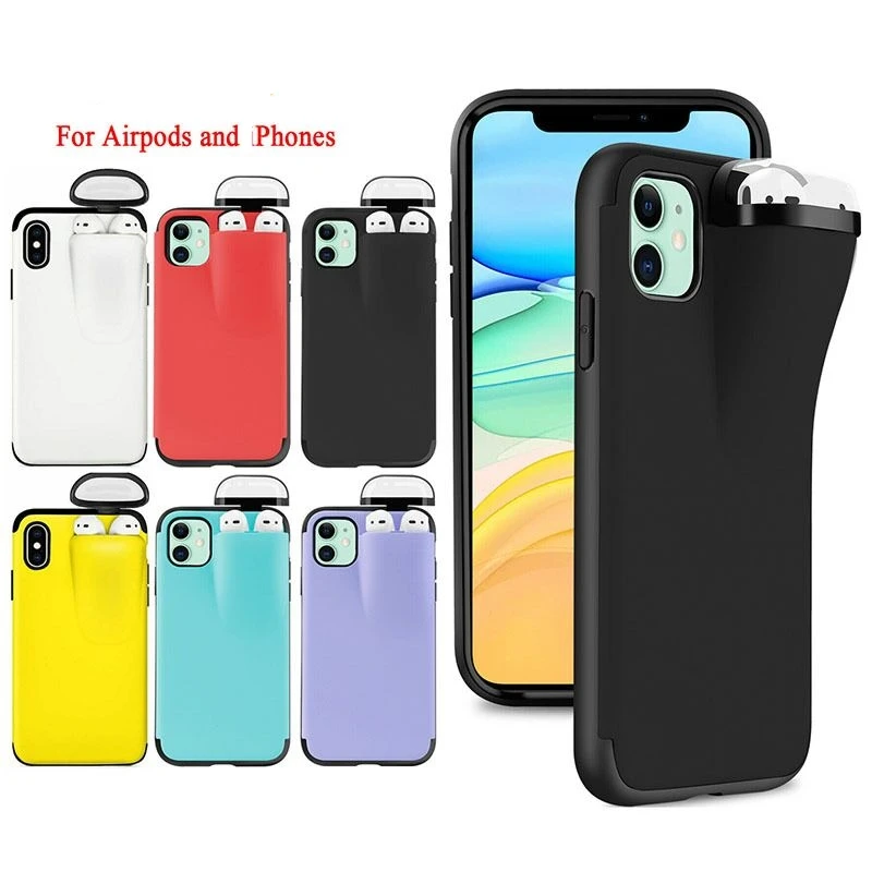 Чехол для iPhone 11 Pro Max Xs XR X 6s 6 Plus 7 8 SE 2020 чехол 2 в 1 из жидкого силикона гарнитуры