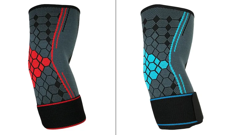 

1 Pair Nylon Sports Elbow Protector Unisex Honeycomb Jacquard Bandage Fitness Basketball Tennis Compression Elbow Pad Sleeves
