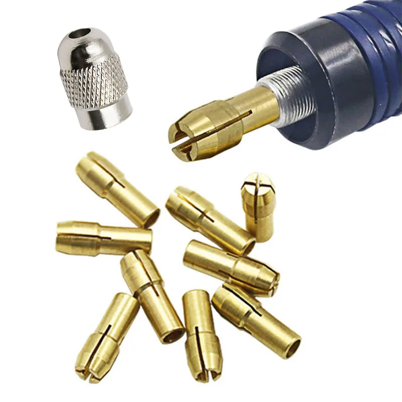 

10pcs 0.5-3.2mm Collet Nut Kit Quick Change Tools Part Power Rotary Accessories