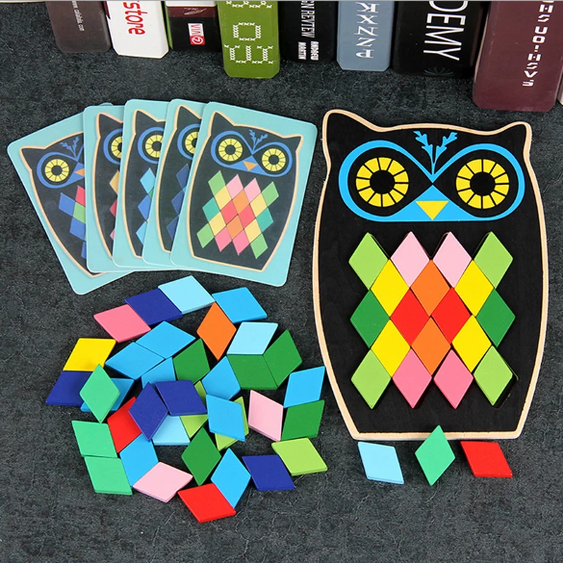 

Cartoon Wooden Animal Educational Toys For Children Multifunction Early Learning Wooden Owl/Fish Puzzles Hot