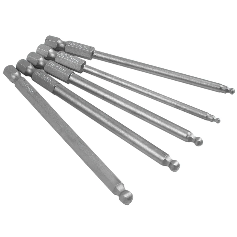 

5Pcs 100Mm Hex Wrench Set Hexagonal Bits For Electrician Ball Head Hexagon Hex Key Screwdriver Repair Tool Set