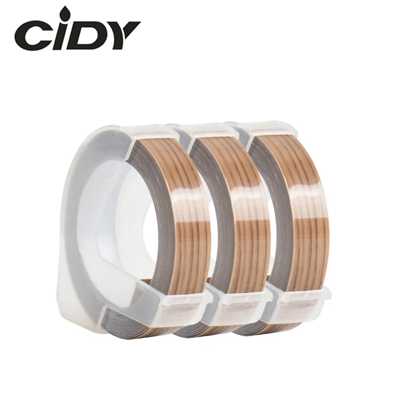 CIDY 3 рулона 9 мм * м Dymo 3D пластиковые деревянные цветные тисненые ленты для