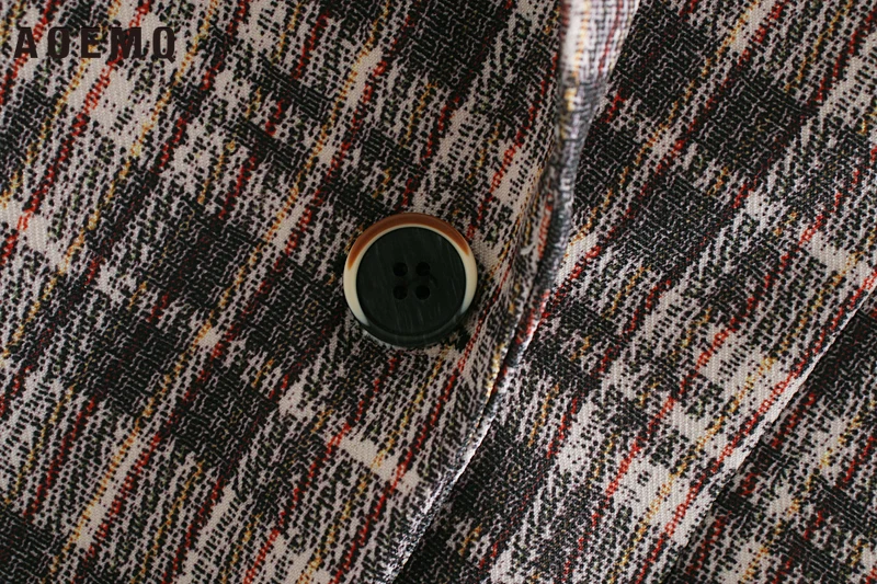 AOEMQ осенняя модная куртка для взрослых темно-серая в полоску пальто с отложным