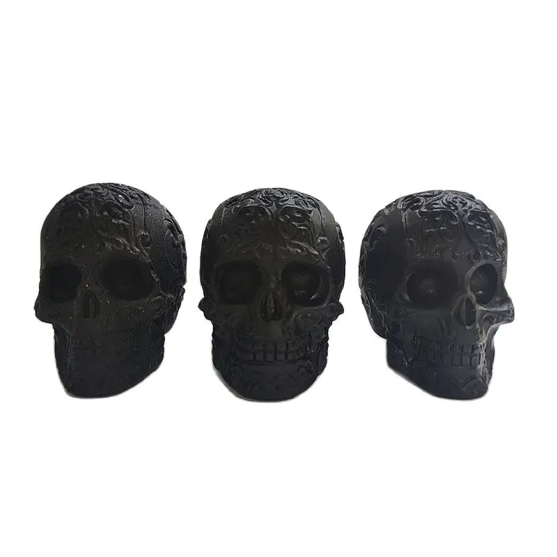 

Natural High Quality Black Holy Home Decoration Quartz Crystal Hand Carving Skulls For Gifts ZJL