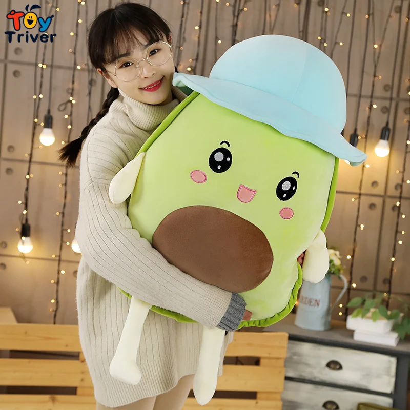 Kawaii зеленая фруктовая плюшевая игрушка авокадо тройник кукла подушка детские