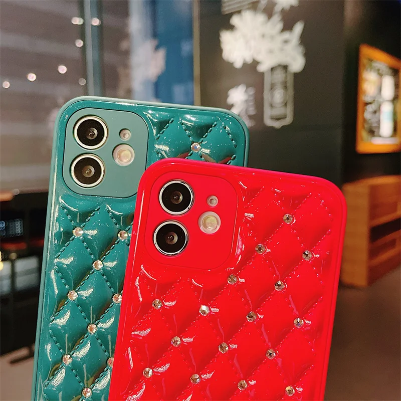 

Luxury Glitter Diamond Phone Case For Apple IPhone X XS MAX XR 7Plus 8Plus 11 Pro 12 SE 2020 Lens Protect Back Cover For Women