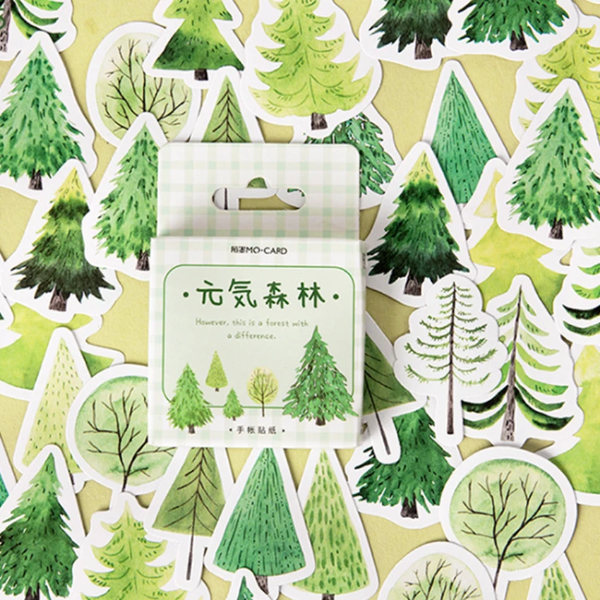 45 шт./упак. горяч-продавая Стикеры альбом Memo Стикеры(ы)/уп Kawaii планировщик для скрапбукинга стикеры школьные принадлежности подарки для детей - Цвет: Forest