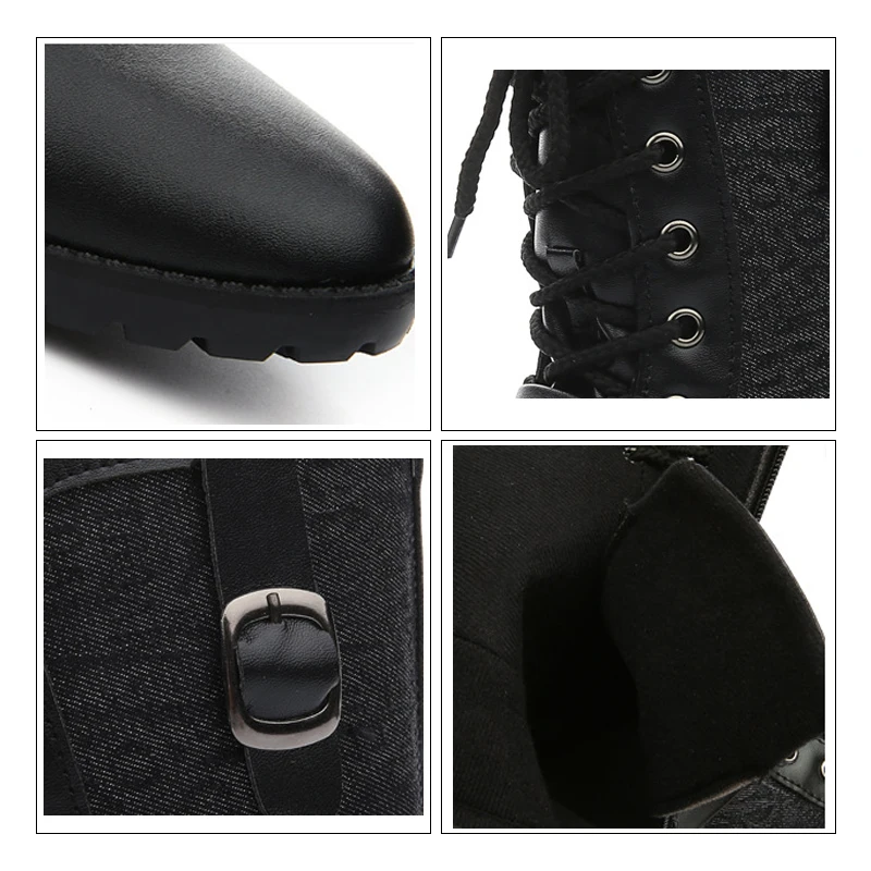 Мужские черные армейские ботинки в стиле ретро с пряжкой панк уличные