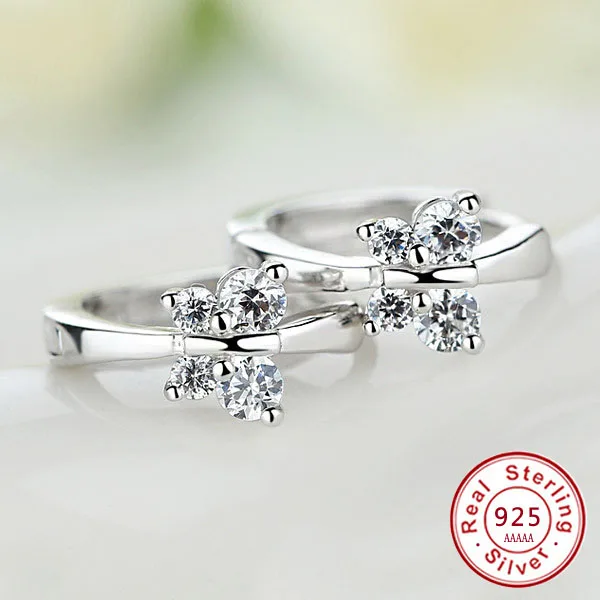 Роскошные классические серьги из стерлингового серебра 925 пробы с бабочкой и