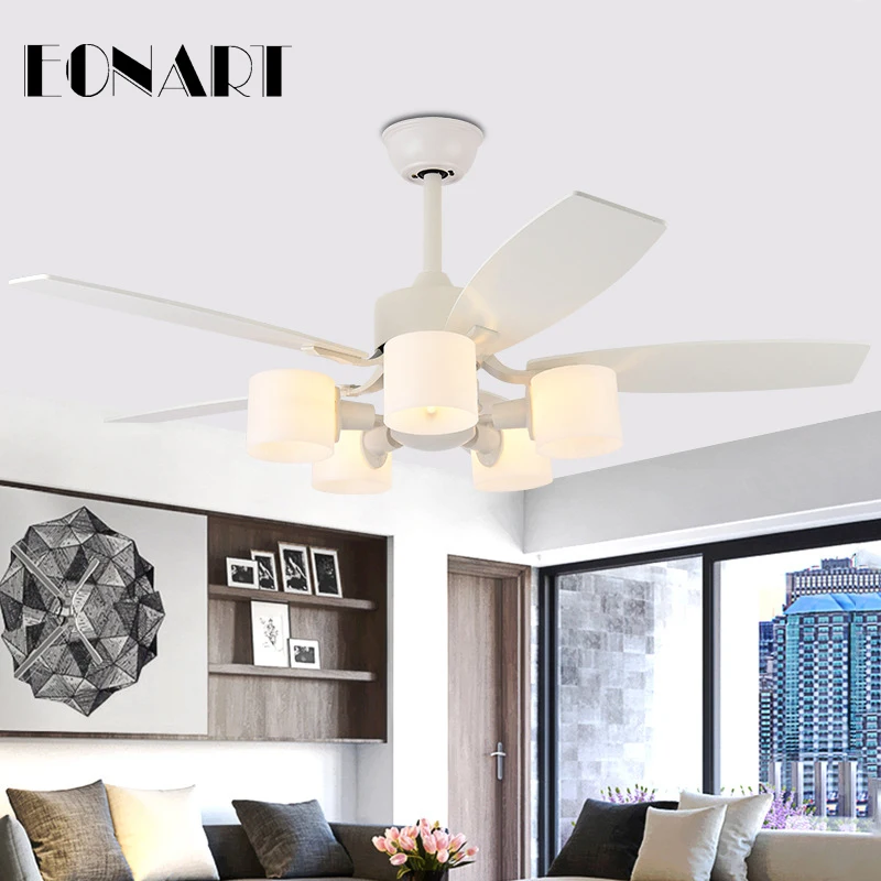 Современный потолочный вентилятор из фанеры 52 дюйма с лампой освещение на крыше