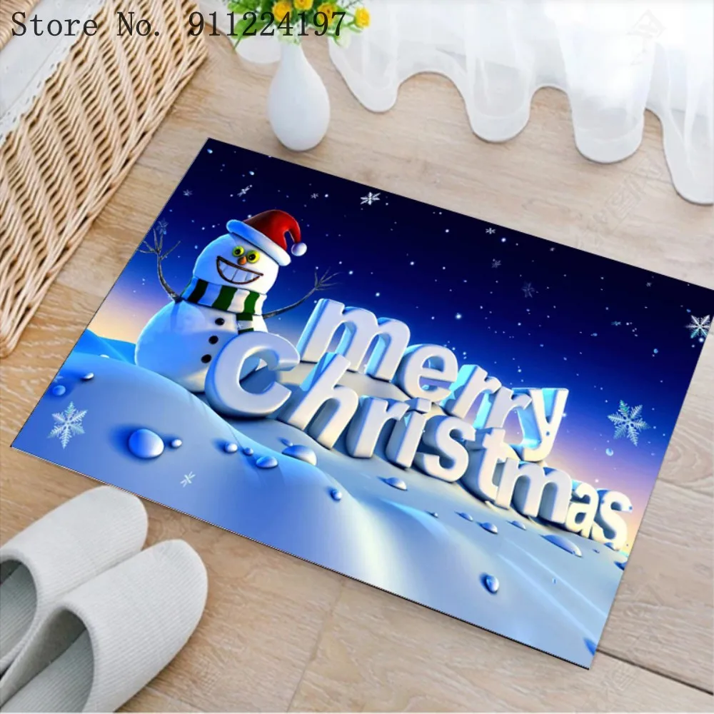 

2021 Christmas Mat Outdoor Carpet Doormat Santa Ornament Christmas Decoration for Home Xmas Navidad Deco Noel New Year Gift
