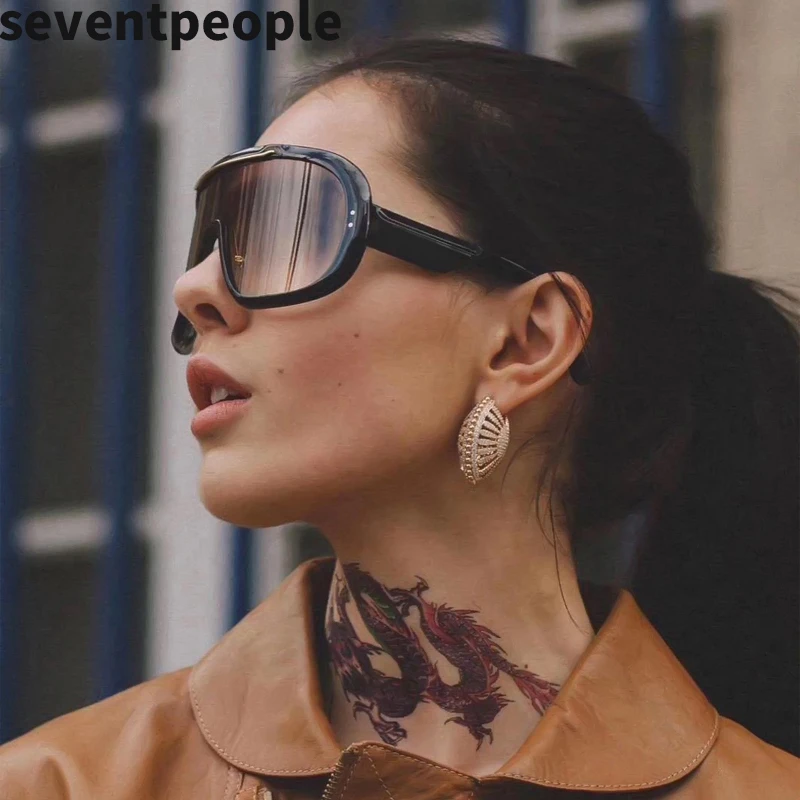 

2020 Fashion Polarized Oversized Shield Sunglasses Women Trendy Big One-Piece Windproof Outdoor Sport Sun Glasses For Men UV400