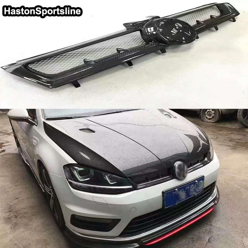 MK7 ASPEC стиль углеродное волокно Передняя решетка гриль для Volkswagen Golf 7 mk 2014