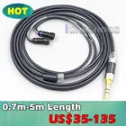 2,5 мм 4,4 мм XLR 3,5 мм черный 99% чистый PCOCC кабель для наушников для Sennheiser IE8 IE8i IE80 IE80s металлический штырь LN007096