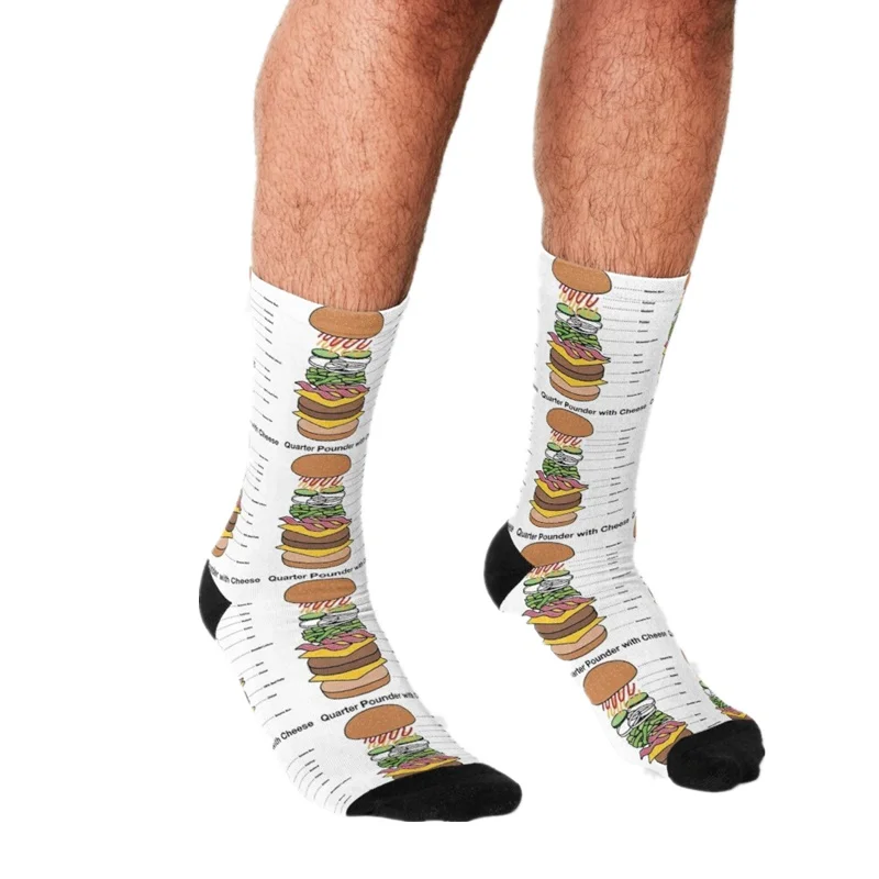 

Funny Travis Scott Men's socks Burger Parody pattern Printed rock hip hop Men Happy Socks boys street style Crazy Socks for men