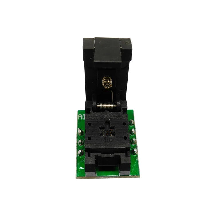 QFN6 DFN6 WSON6 Programming Socket Pogo Pin IC Test Adapter Pin Pitch 0.65mm Size 2*2 MLP6 clamshell programming ZIF adapter