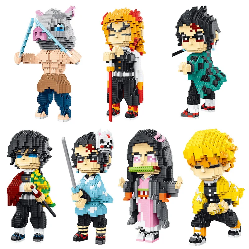 

1152pcs 2115 Anime Demon Slayer Tomioka Giyuu Monster Warrior 3D DIY Mini Diamond Blocks Bricks Building Toy for Children