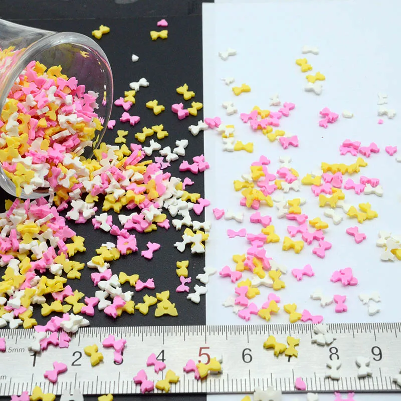 50g/lot Polymer Clay Ribbon bow Mix Sprinkles Lovely confetti for Crafts Making DIY Confetti | Дом и сад