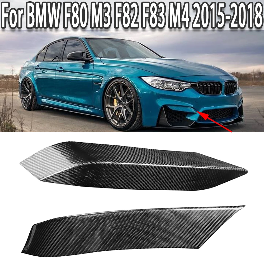 

K-Автомобильный передний бампер, боковой разветвитель, каначки, спойлер для губ, стиль из углеродного волокна для BMW F80 M3 F82 F83 M4 2015-2018
