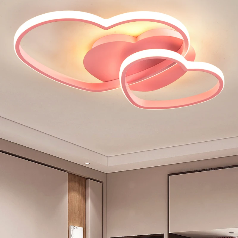 

Led Ceiling Light Heart Shape For Bedroom Women Princess Lamp Dimmable For Wedding Girls Room Bedroom