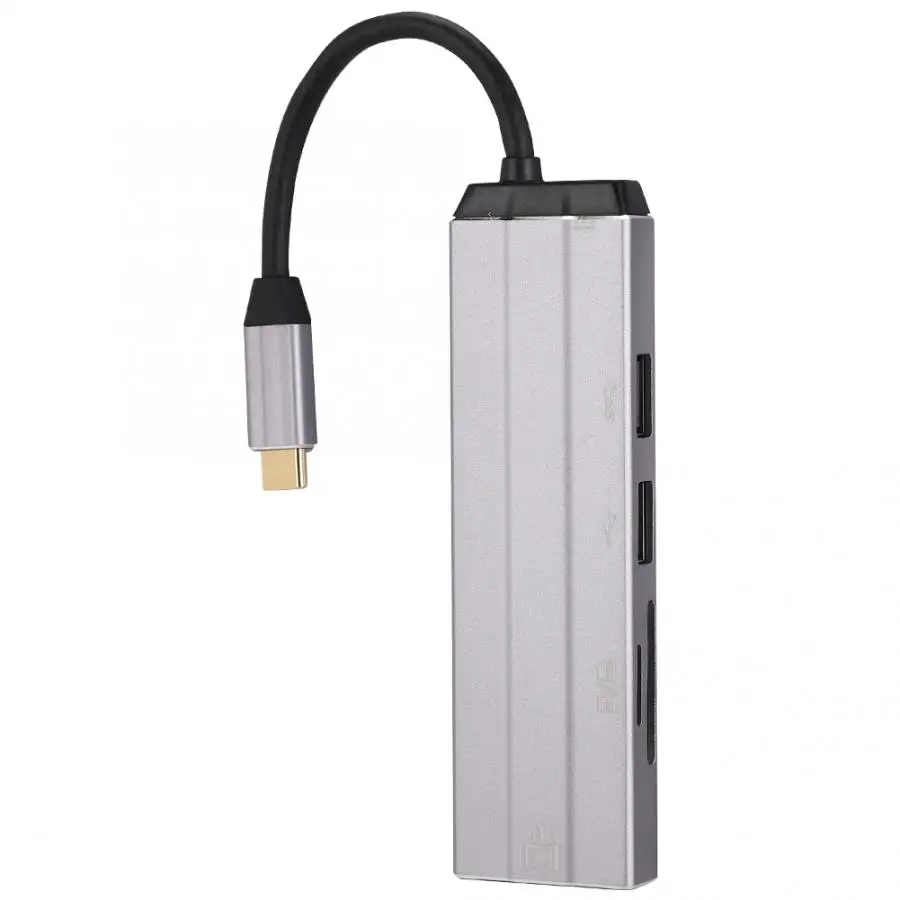 Док-Станция HDMI 6 в 1 Type-c TF + безопасная цифровая карта памяти USB2.0 USB3.0 Стандартная