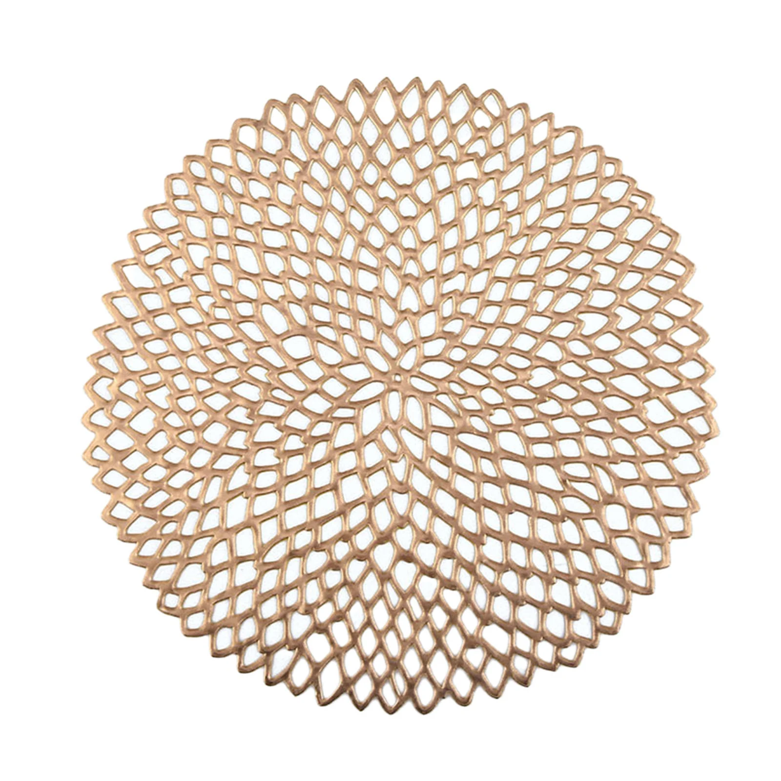 

Table Mat,Hollow Out PVC Placemat Heat Insulation Pad Decorative Tools for Home Shops,Golden/Silver/Rose Gold