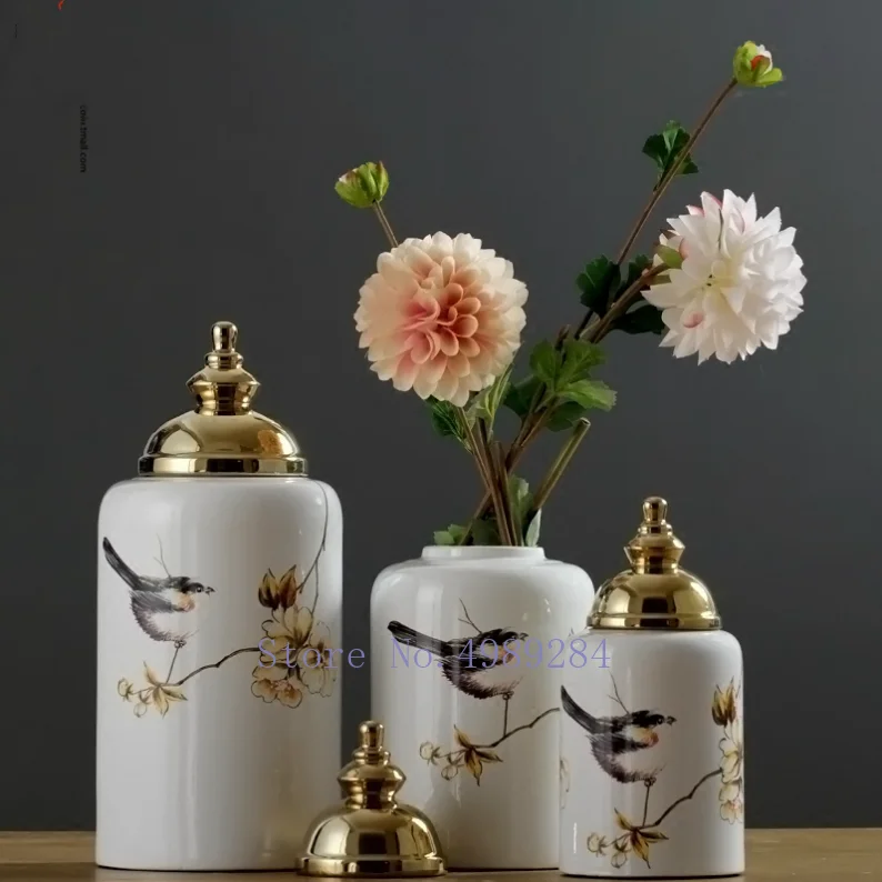 Креативная современная керамическая ваза золотая ретро Цветочная композиция