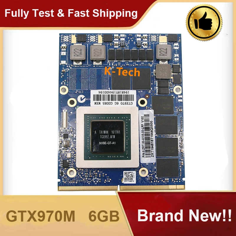 Новинка GTX 970M GTX970M N16E GT A1 6 ГБ GDDR5 VGA Видеокарта GPU для ноутбука Clevo HP Dell Alienware Быстрая