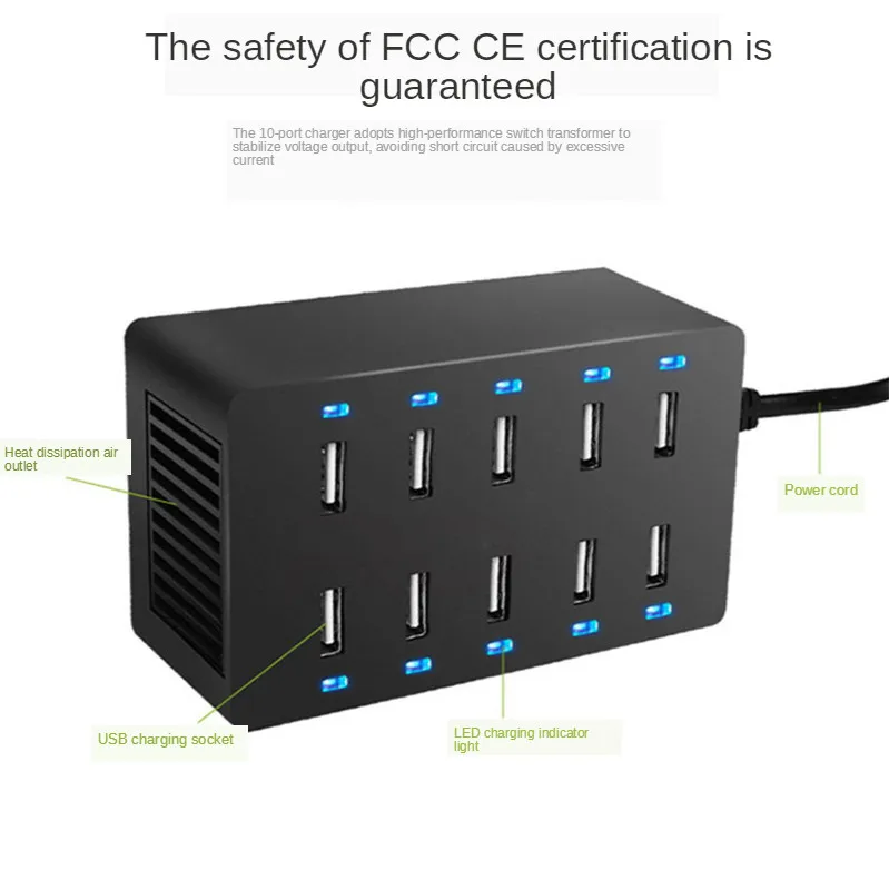 40 Вт Мульти USB Зарядное устройство 10 Порты и разъёмы s настольная зарядная станция