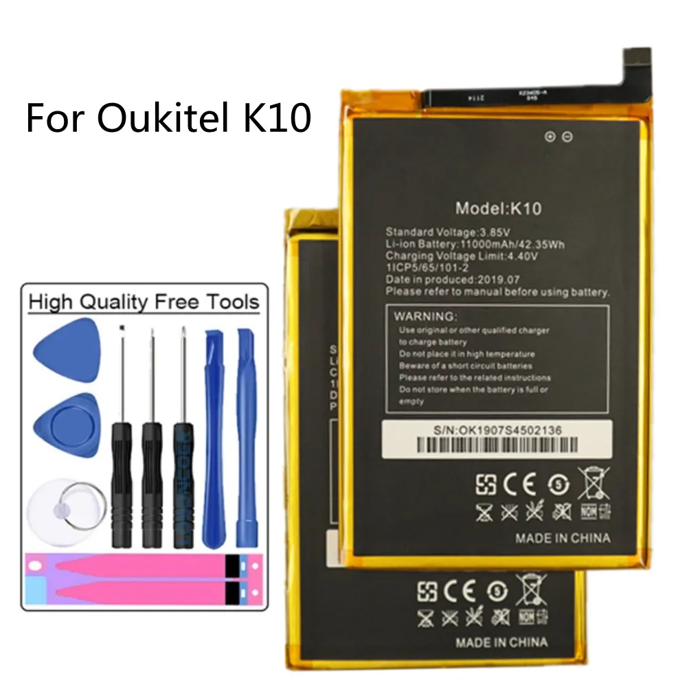 

Original K10 11000mAh High Capacity Battery For Oukitel K10 Mobile Phone Replacement Batteries + Tools