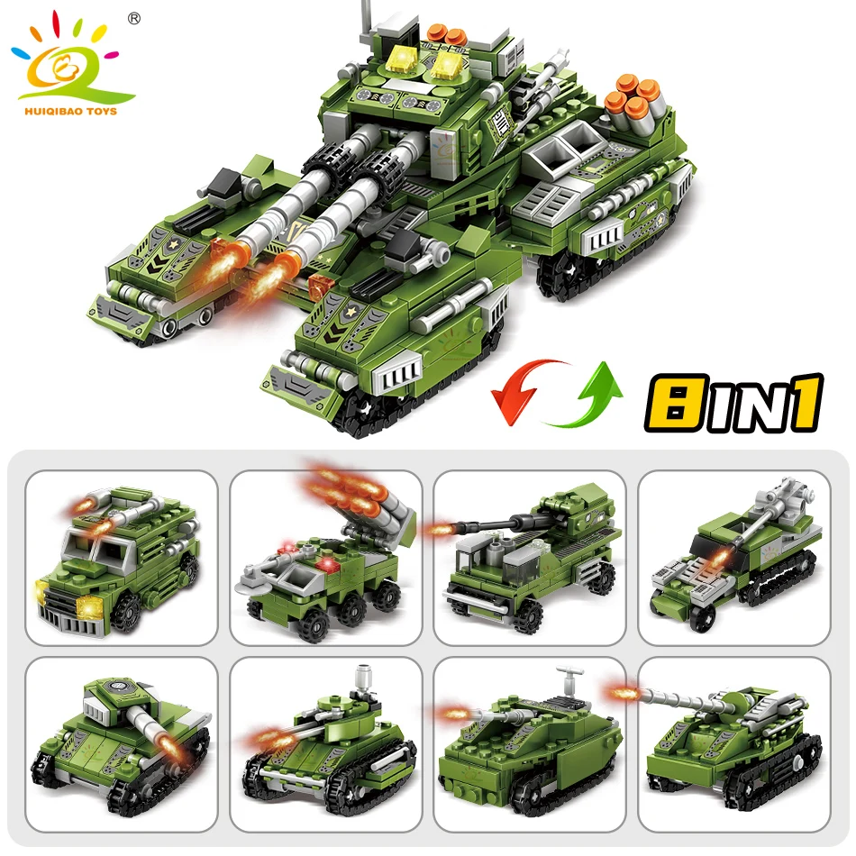 Конструктор грузовик времен Второй мировой войны 8 в 1 992 блоков с фигурками