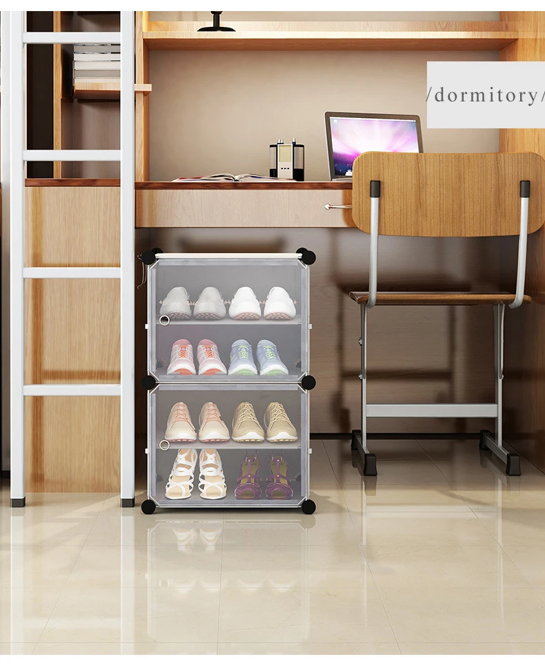 Double-row Shoe Rack Home Dustproof Modular Closet Furniture Shoes Cabinet Door Space-saving Shoe Organizer Keep Room Neat